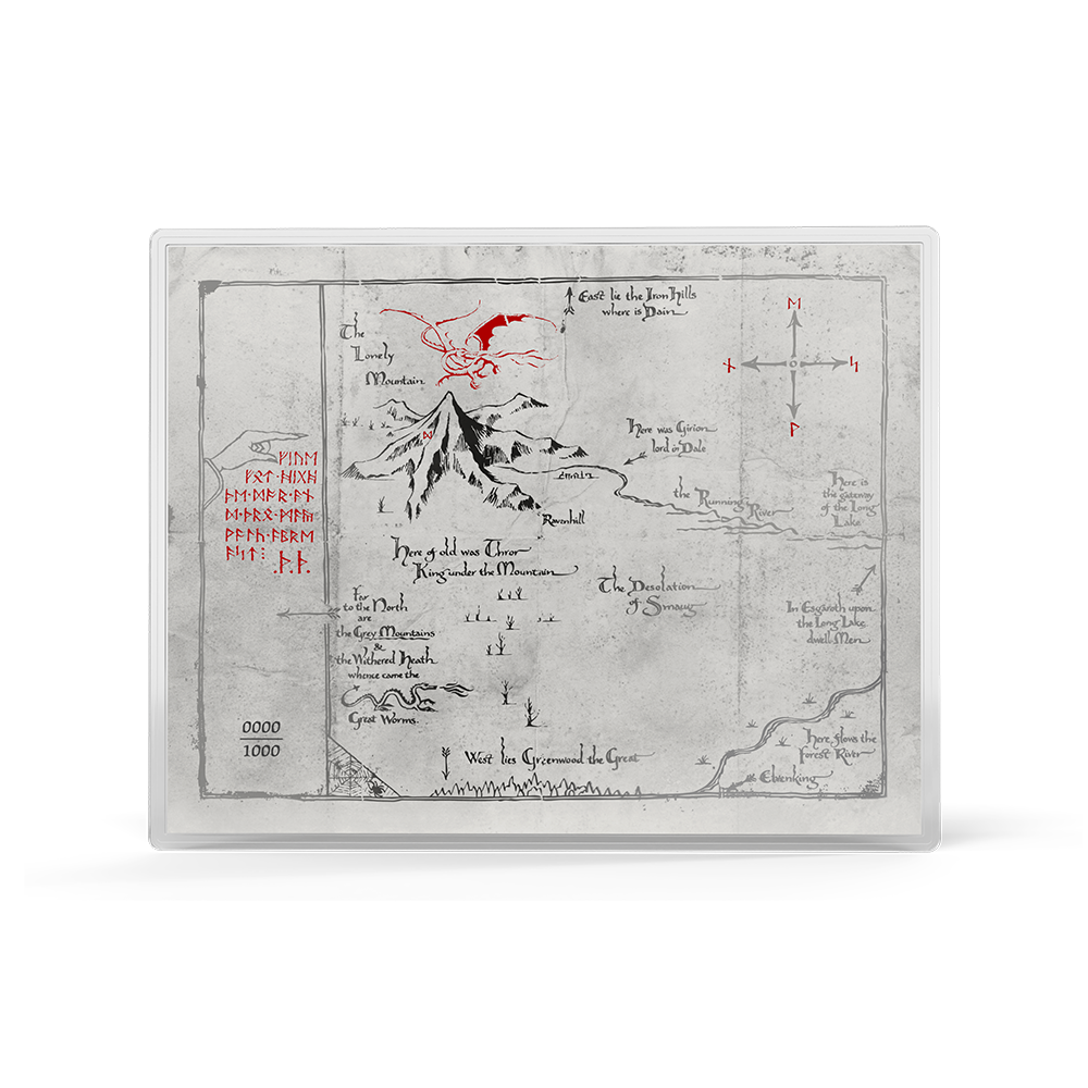 Agoro THE HOBBIT Thorin's Map and Key 3/4 oz Silver Coin + 5 g Silver