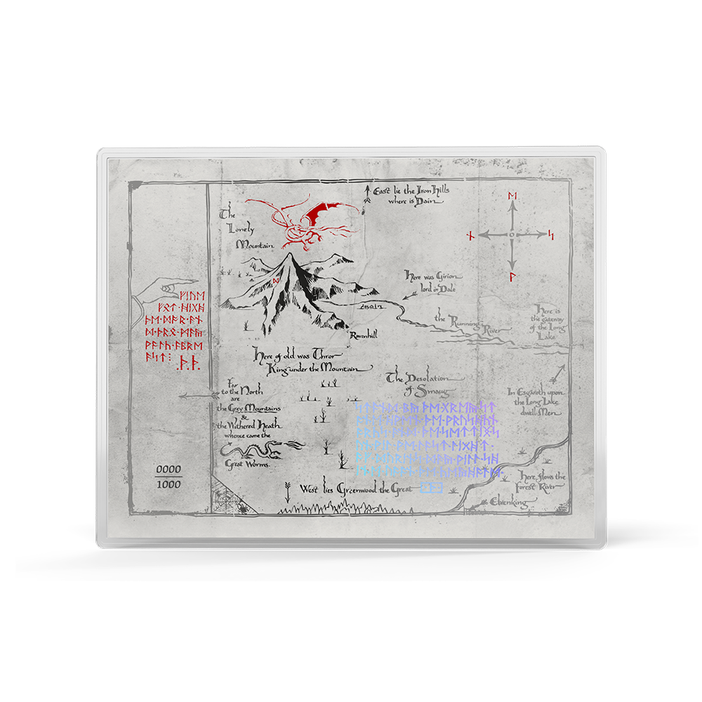 Agoro THE HOBBIT Thorin's Map and Key 3/4 oz Silver Coin + 5 g Silver
