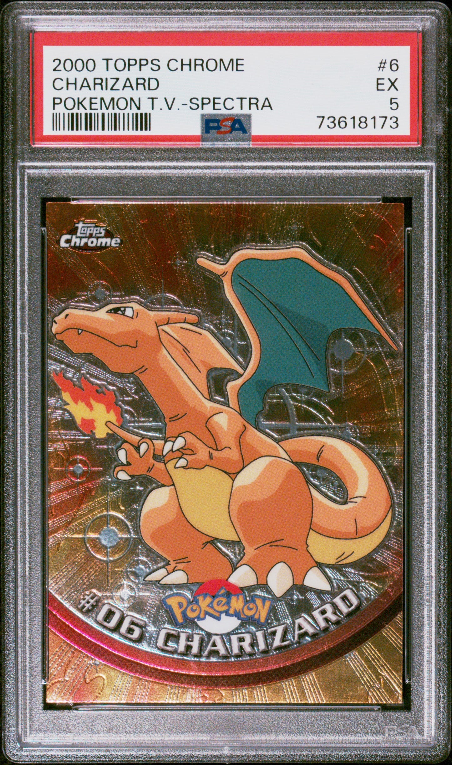 Charizard Pokemon T.V. PSA 5 2000 Topps Chrome Pokemon T.V. #6
