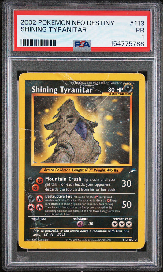 Shining Tyranitar PSA 1 2002 Pokemon Neo Destiny #113