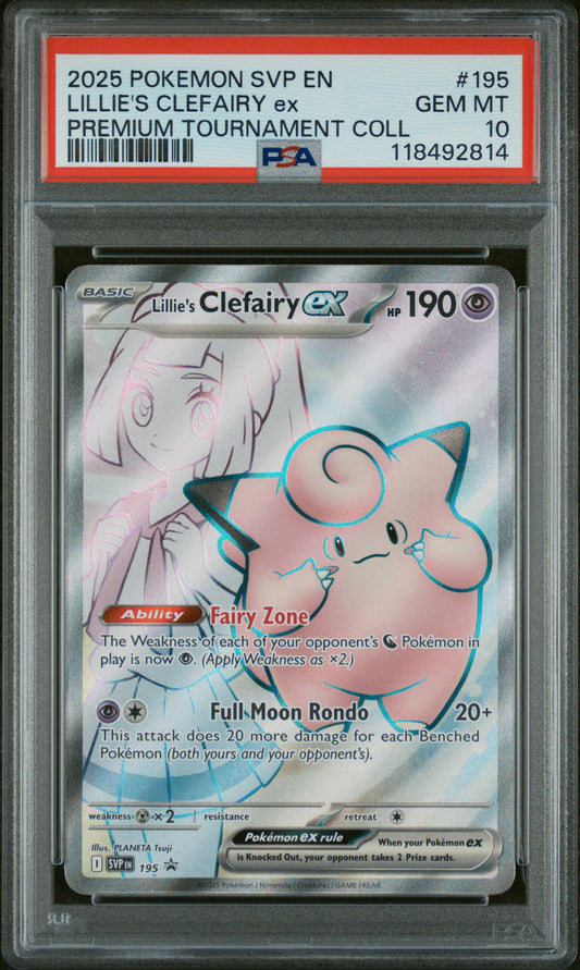 Lillie's Clefairy ex PSA 10 2025 Pokemon Svp En-Sv Black Star Promo #195