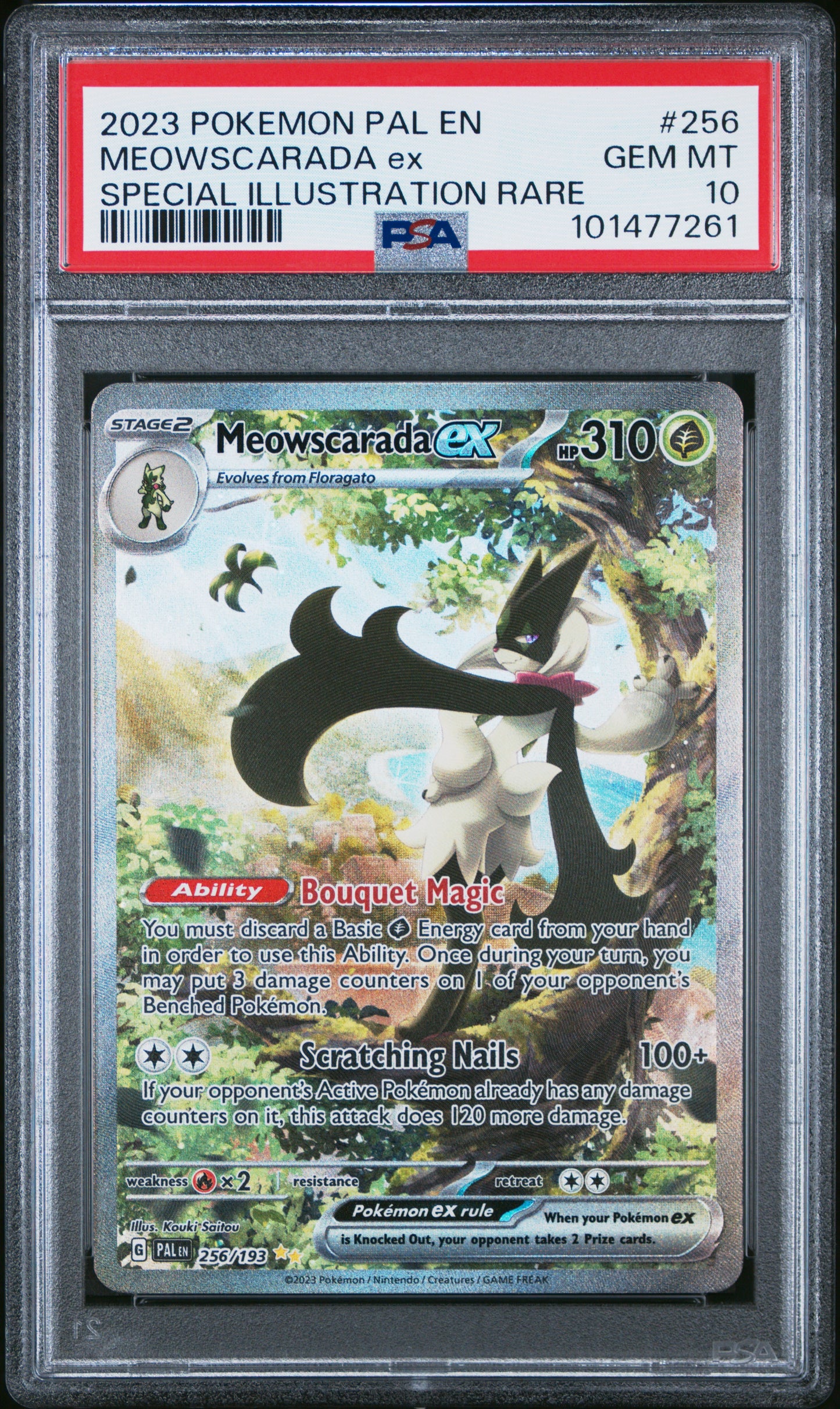 Meowscarada ex PSA 10 2023 Pokemon Pal En-Paldea Evolved #256