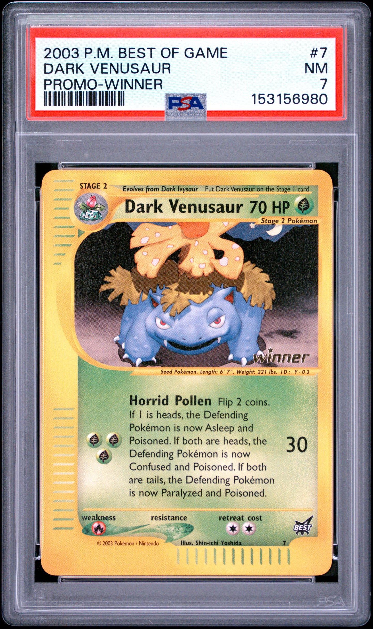 Dark Venusaur Promo Winner PSA 7 2003 Pokemon Best Of Game Promo #7