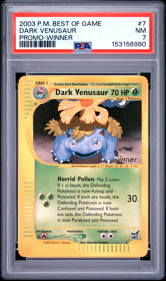 Dark Venusaur Promo Winner PSA 7 2003 Pokemon Best Of Game Promo #7