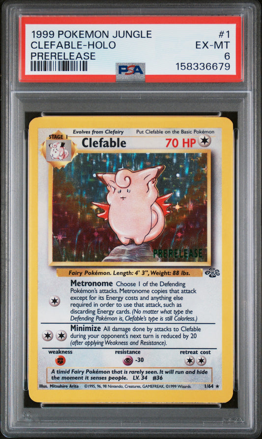 Clefable Holo Prerelease PSA 6 1999 Pokemon Jungle #1