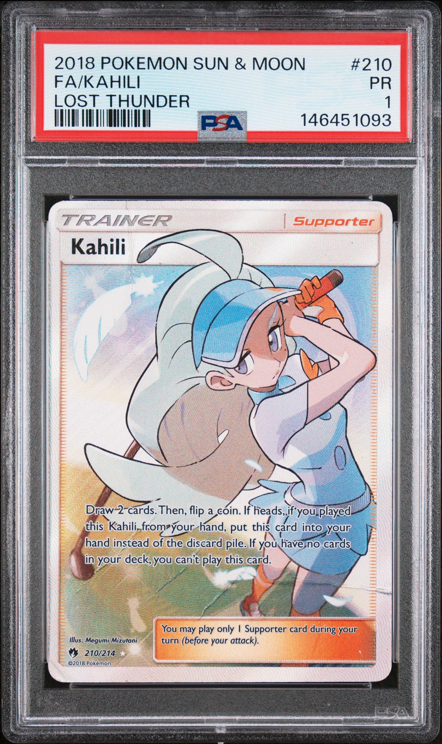 Kahili Full Art PSA 1 2018 Pokemon Sun & Moon Lost Thunder #210 POP 1