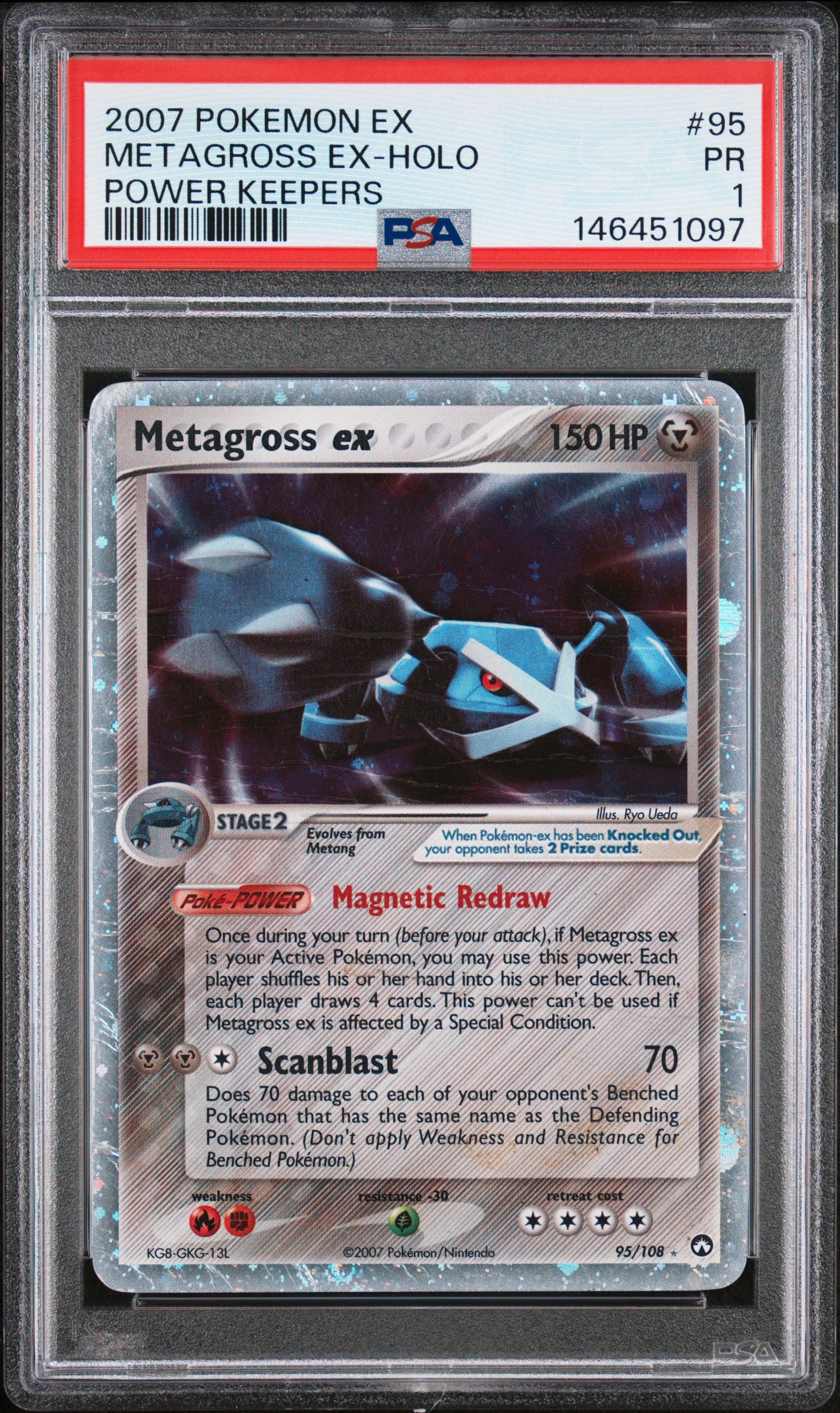 Metagross ex Holo PSA 1 2007 Pokemon Ex Power Keepers #95 LOW POP
