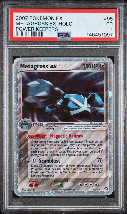 Metagross ex Holo PSA 1 2007 Pokemon Ex Power Keepers #95 LOW POP