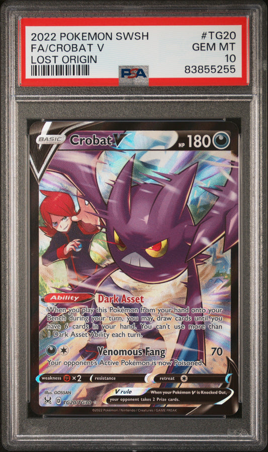 Crobat V PSA 10 2022 Pokemon Sword & Shield Lost Origin #TG20