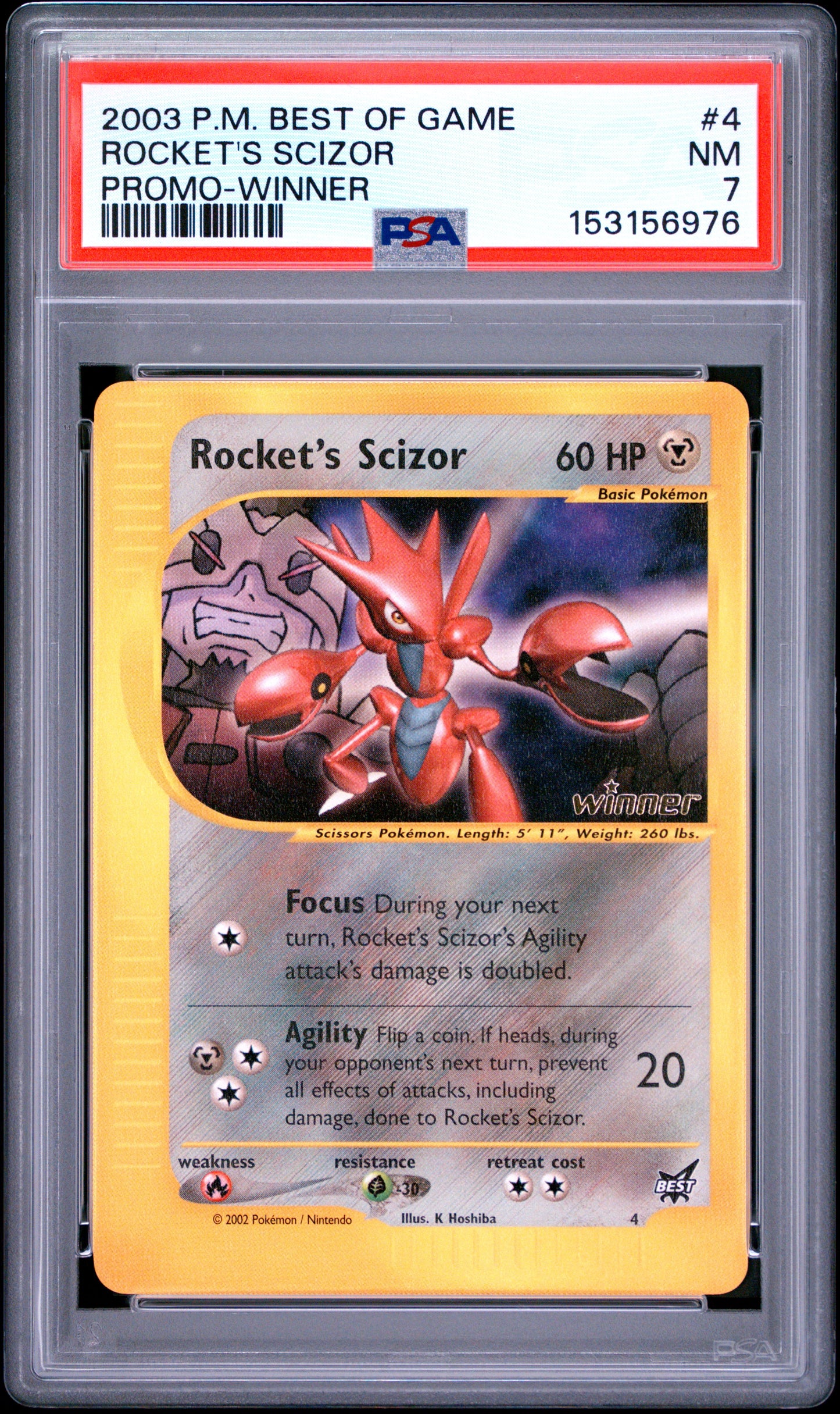 Rocket's Scizor Promo Winner PSA 7 2003 Pokemon Best Of Game Promo #4