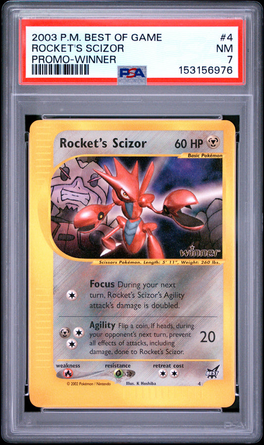 Rocket's Scizor Promo Winner PSA 7 2003 Pokemon Best Of Game Promo #4
