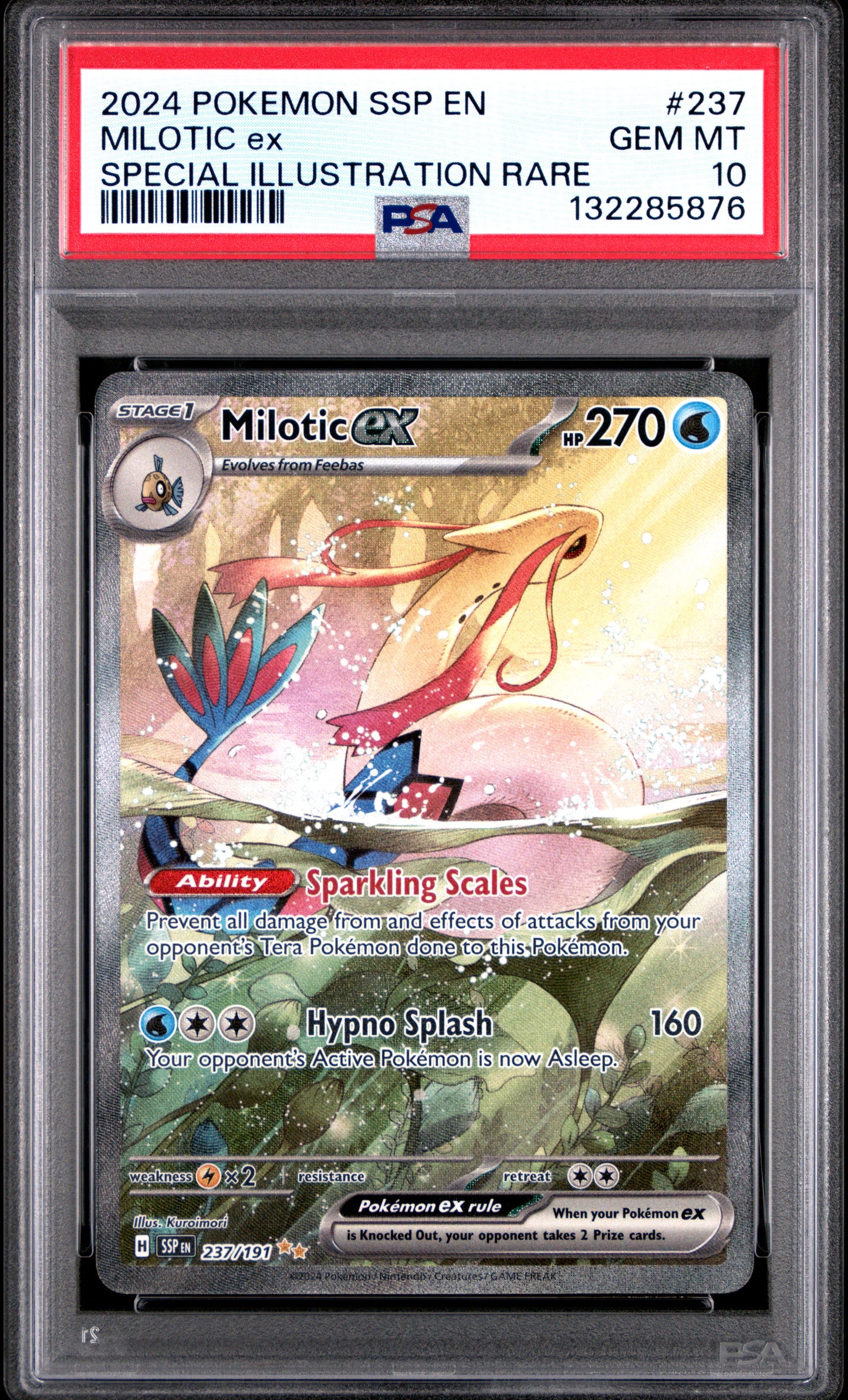 Milotic ex PSA 10 2024 Pokemon Ssp En-Surging Sparks #237