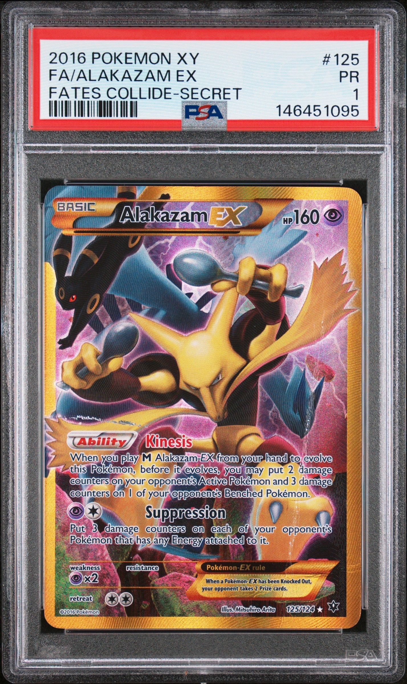 Alakazam EX Secret PSA 1 2016 Pokemon XY Fates Collide #125