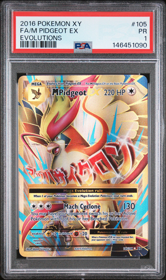 M Pidgeot Ex Evolutions PSA 1 2016 Pokemon XY Evolutions #105 POP 12
