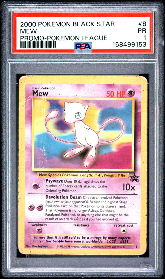 Mew Pokemon League PSA 1 2000 Pokemon Promo Black Star #8