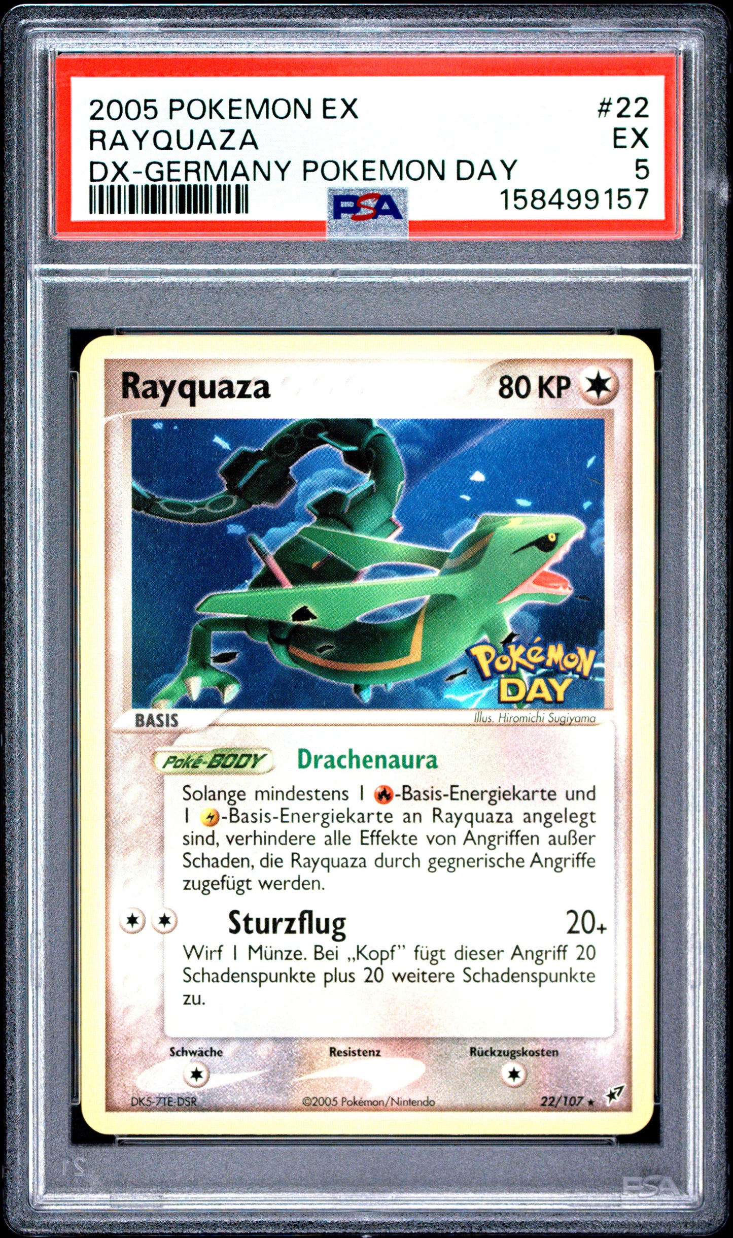Rayquaza Germany Pokemon Day PSA 5 2005 #22 POP 2