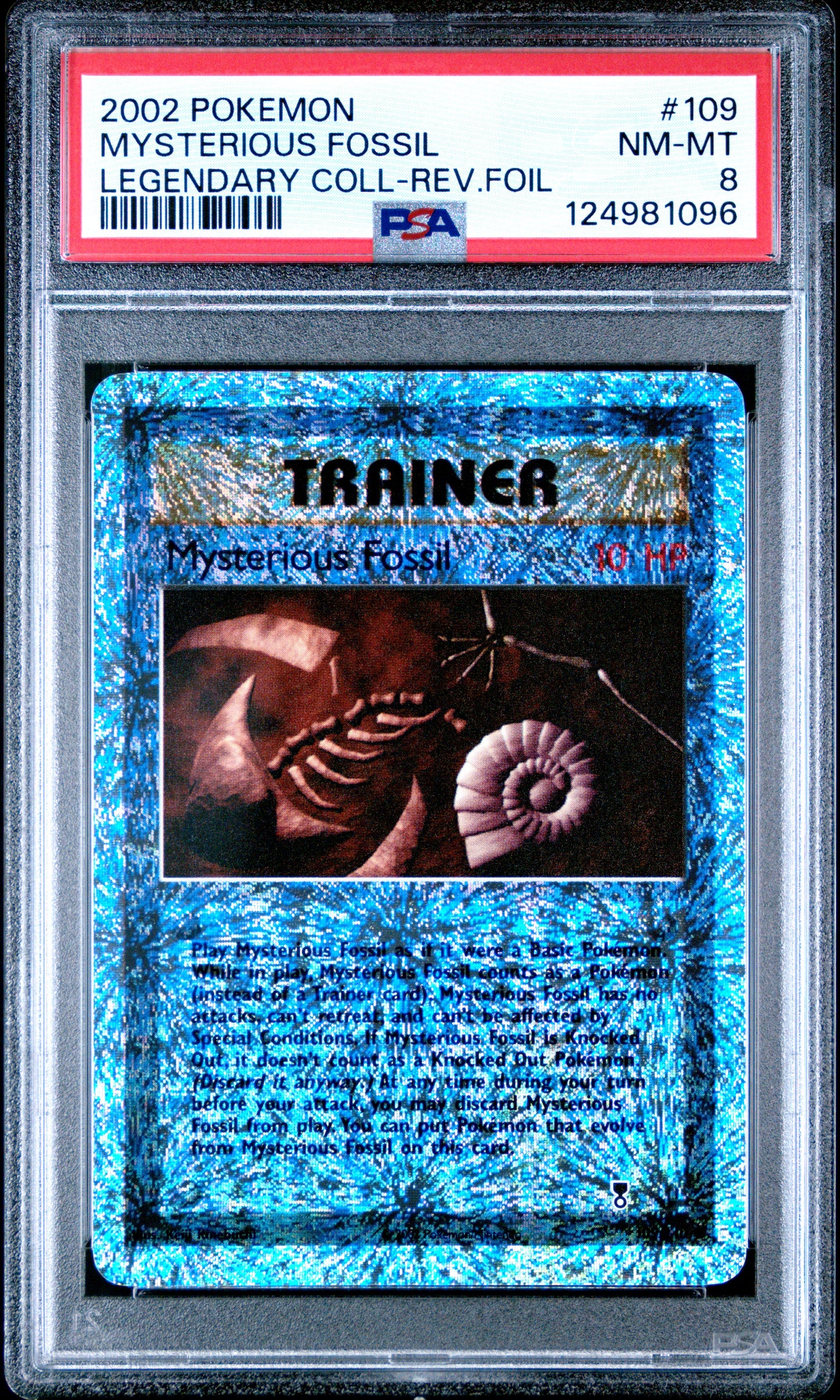 Mysterious Fossil Reverse Holo PSA 8 2002 Pokemon Legendary Collection #109