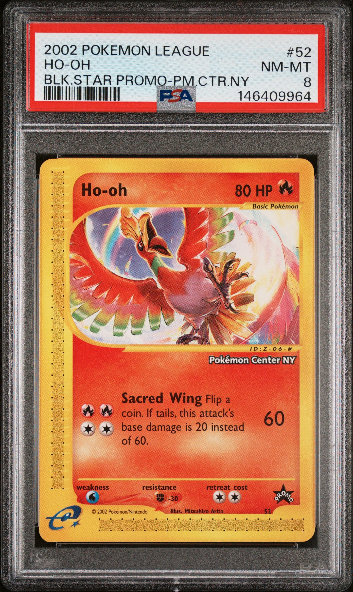 Ho-Oh PSA 8 2002 NY Pokemon Center Promo Black Star #52