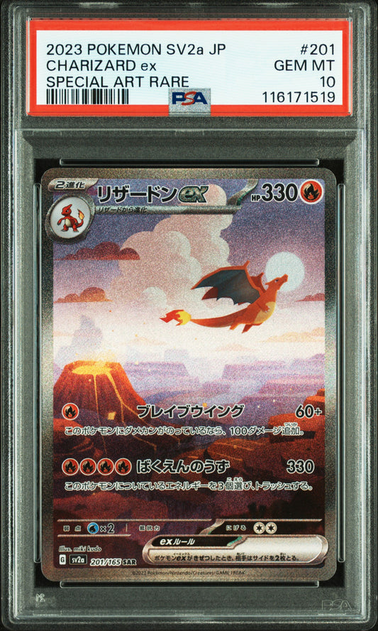 Charizard ex PSA 10 2023 Pokemon Japanese Sv2a Pokemon 151 #201