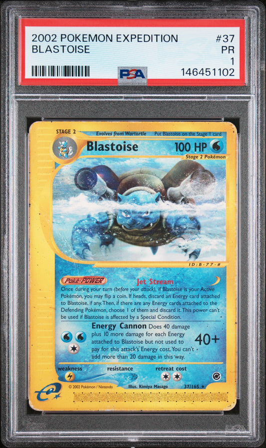 Blastoise PSA 1 2002 Pokemon Expedition #37 POP 7