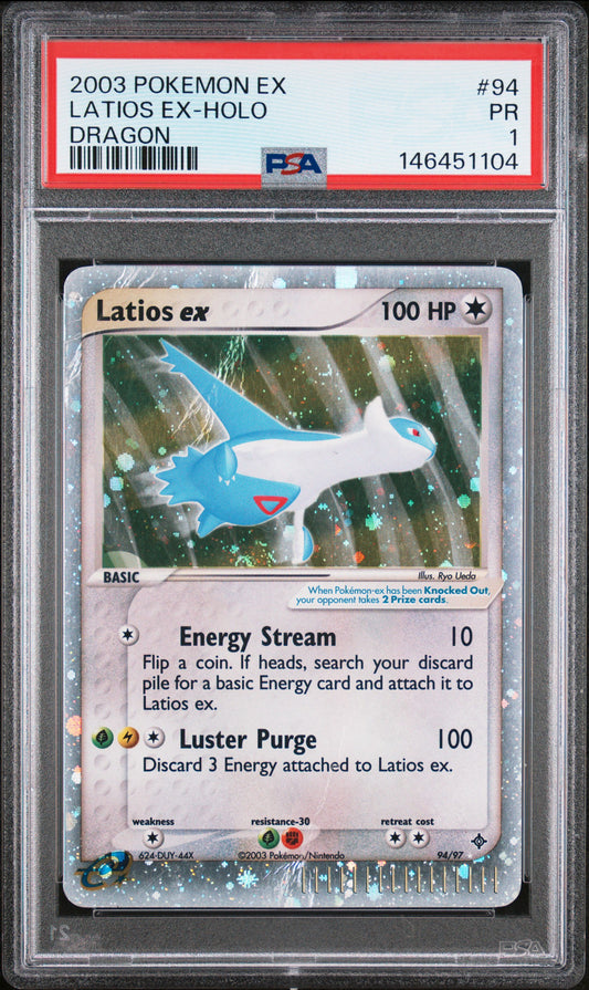 Latios ex Holo Dragon PSA 1 2003 Pokemon Ex Dragon #94