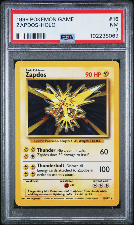 Zapdos Holo PSA 7 1999 Pokemon Base Set #16