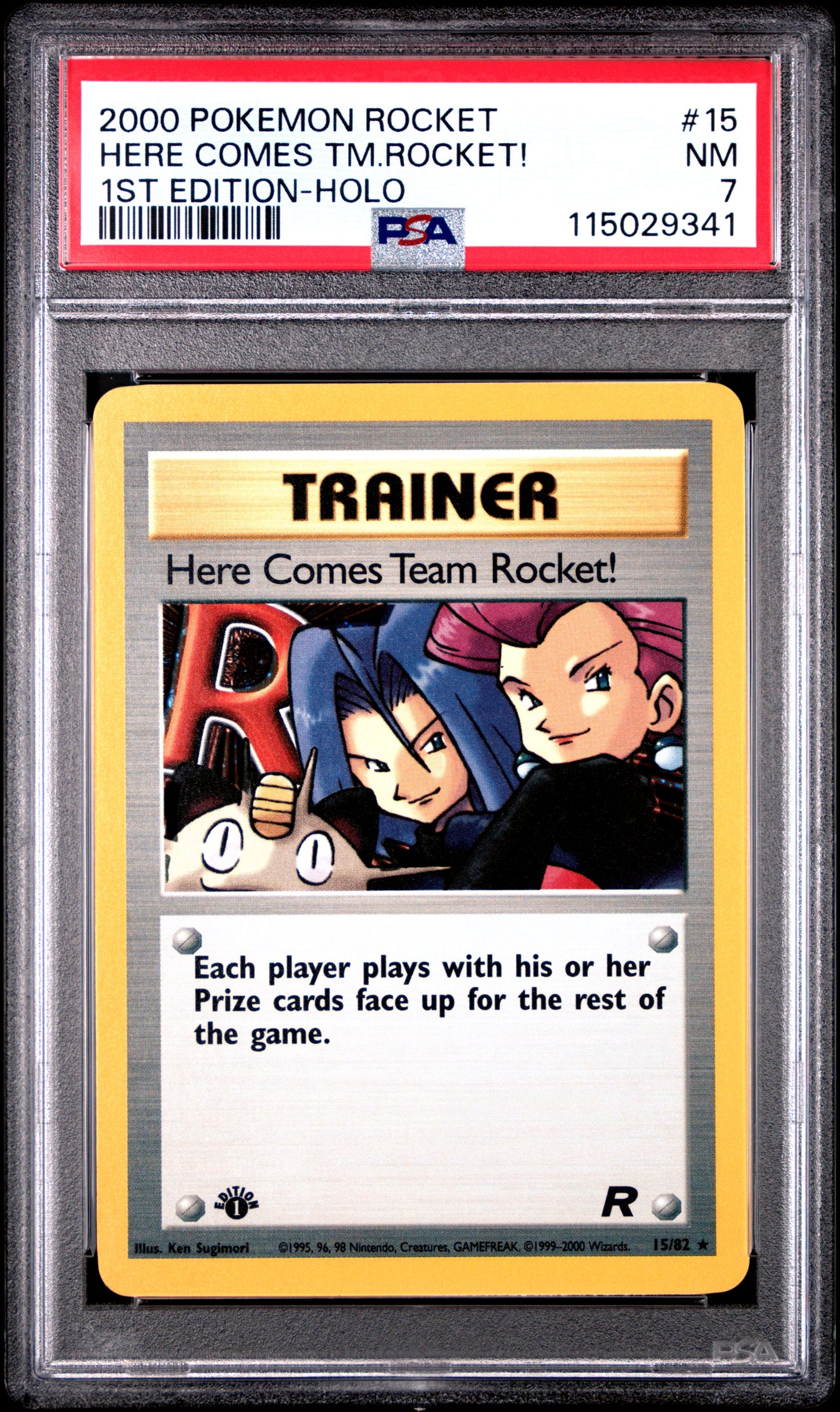 Here Comes Team Rocket! 1st Edition Holo PSA 7 2000 Pokemon Rocket #15