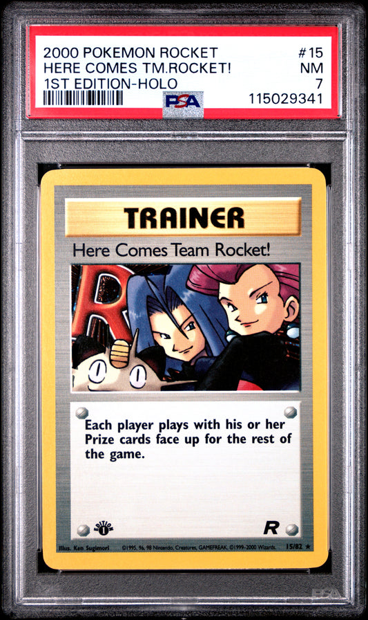Here Comes Team Rocket! 1st Edition Holo PSA 7 2000 Pokemon Rocket #15