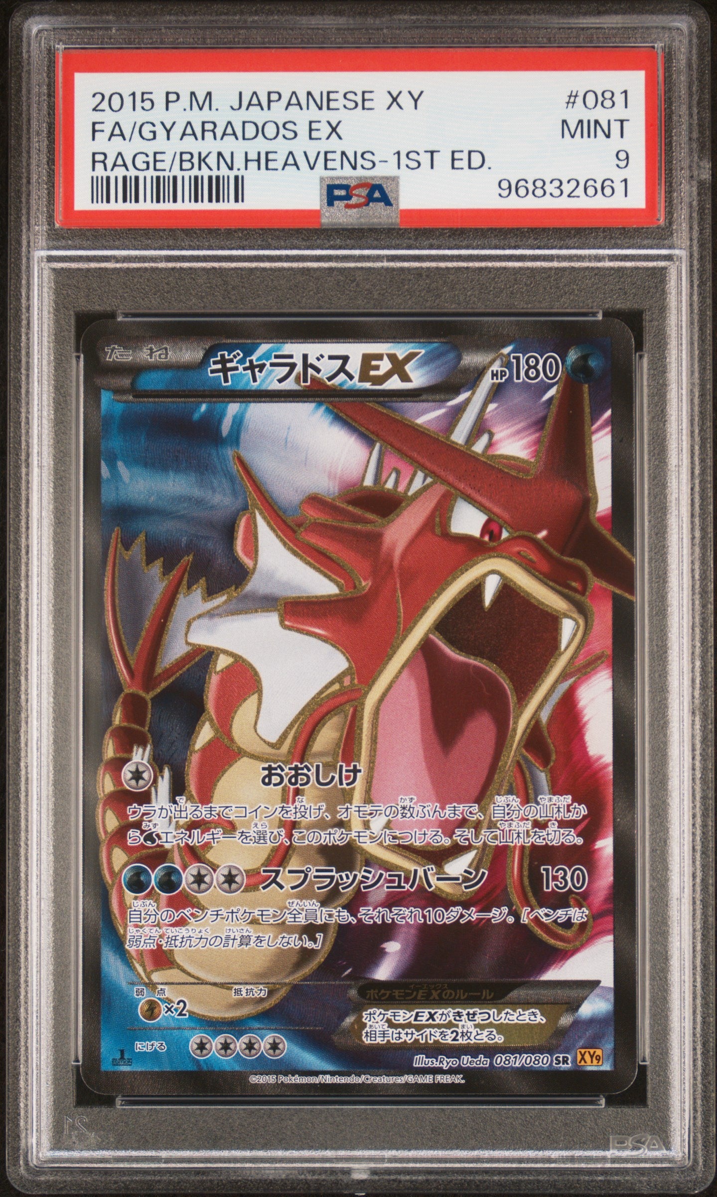 Gyarados EX 1st Ed. PSA 9 Japanese XY Rage Of The Broken Heavens #081