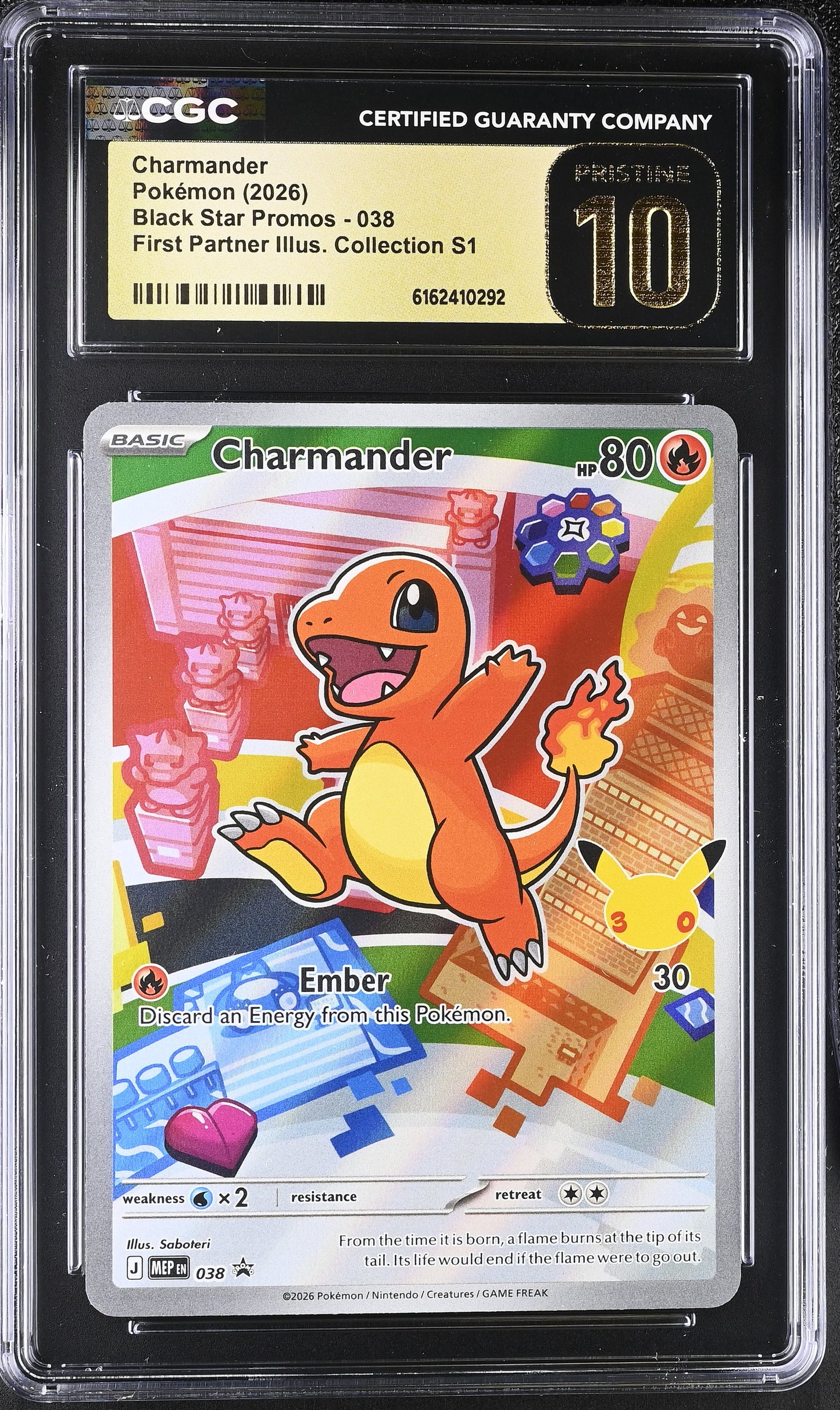 Charmander CGC Pristine 10 2026 Black Star Promos #038