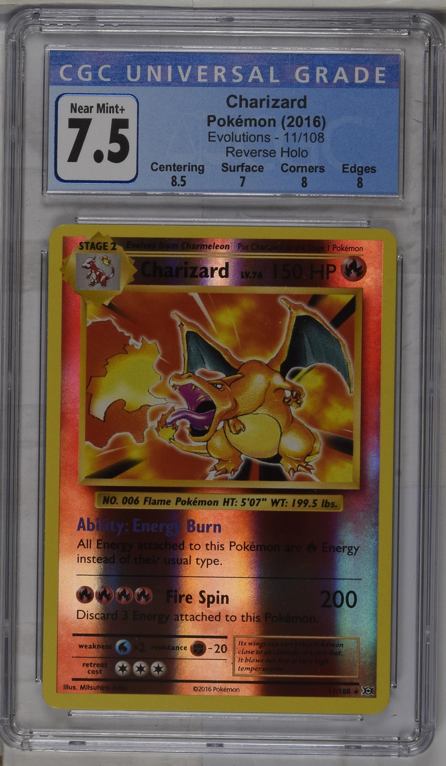 Charizard CGC 7.5 2016 Evolutions #11/108
