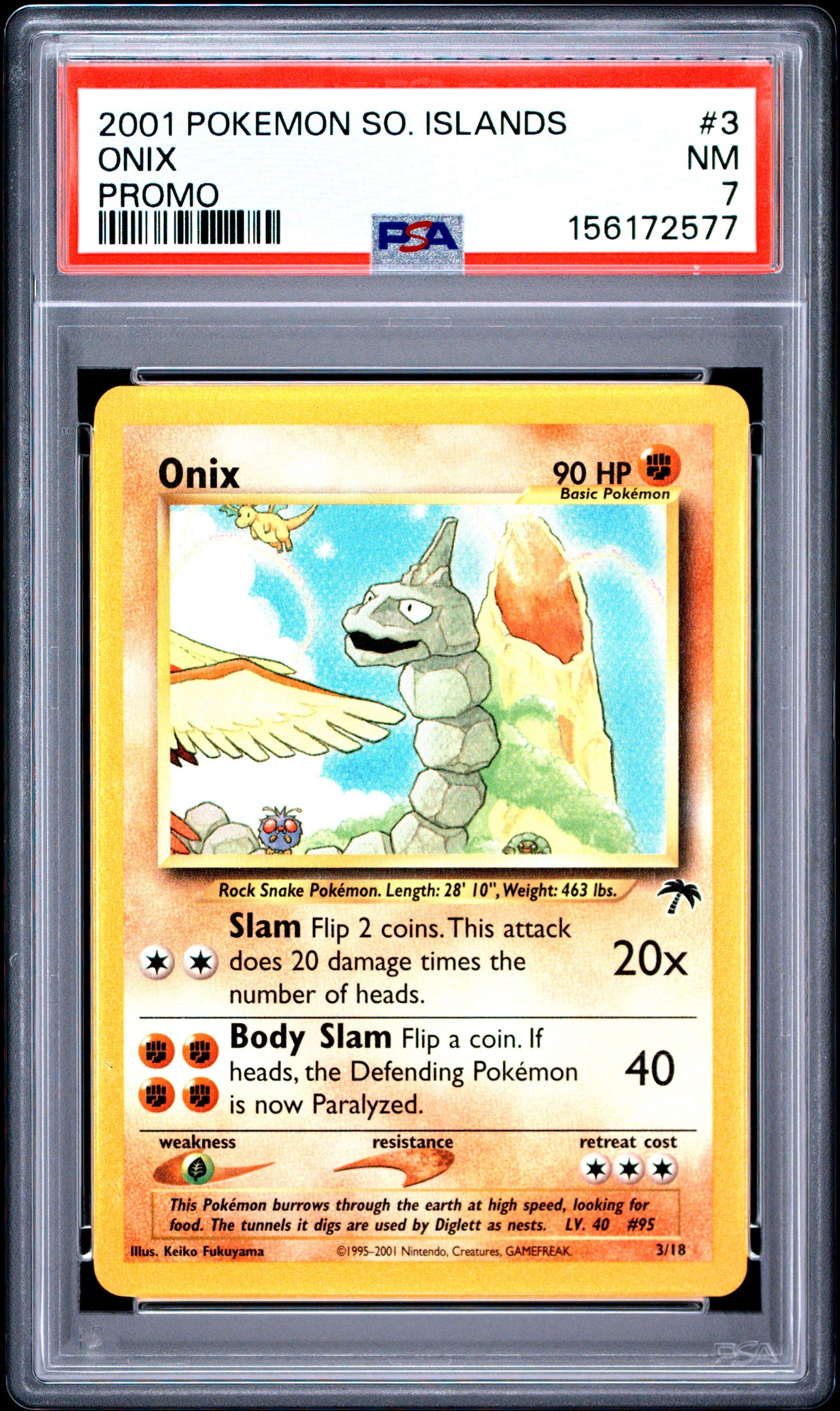 Onix PSA 7 2001 Pokemon Southern Islands Promo #3