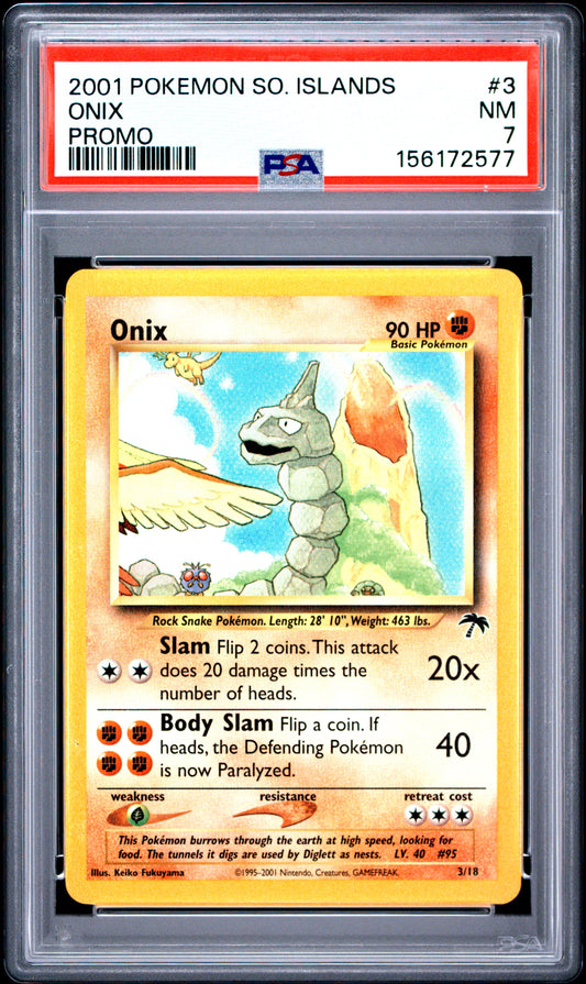Onix PSA 7 2001 Pokemon Southern Islands Promo #3
