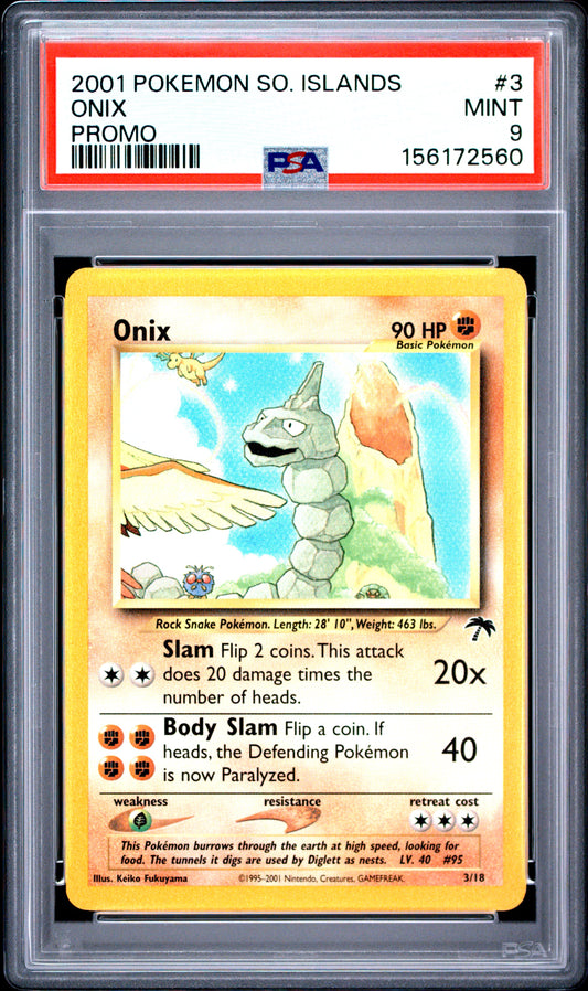 Onix PSA 9 2001 Pokemon Southern Islands Promo #3