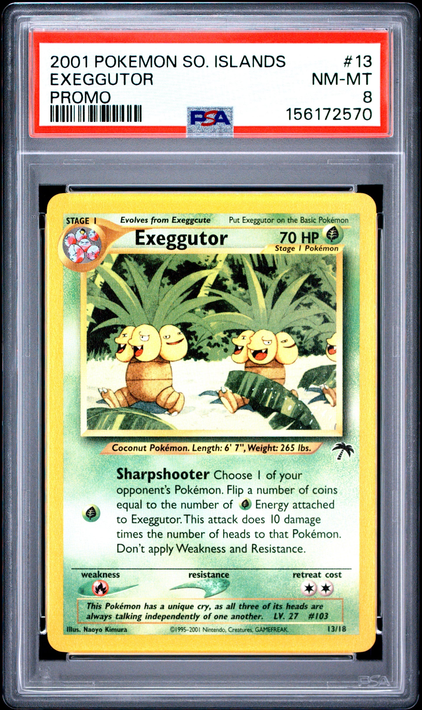 Exeggutor PSA 8 2001 Pokemon Southern Islands Promo #13