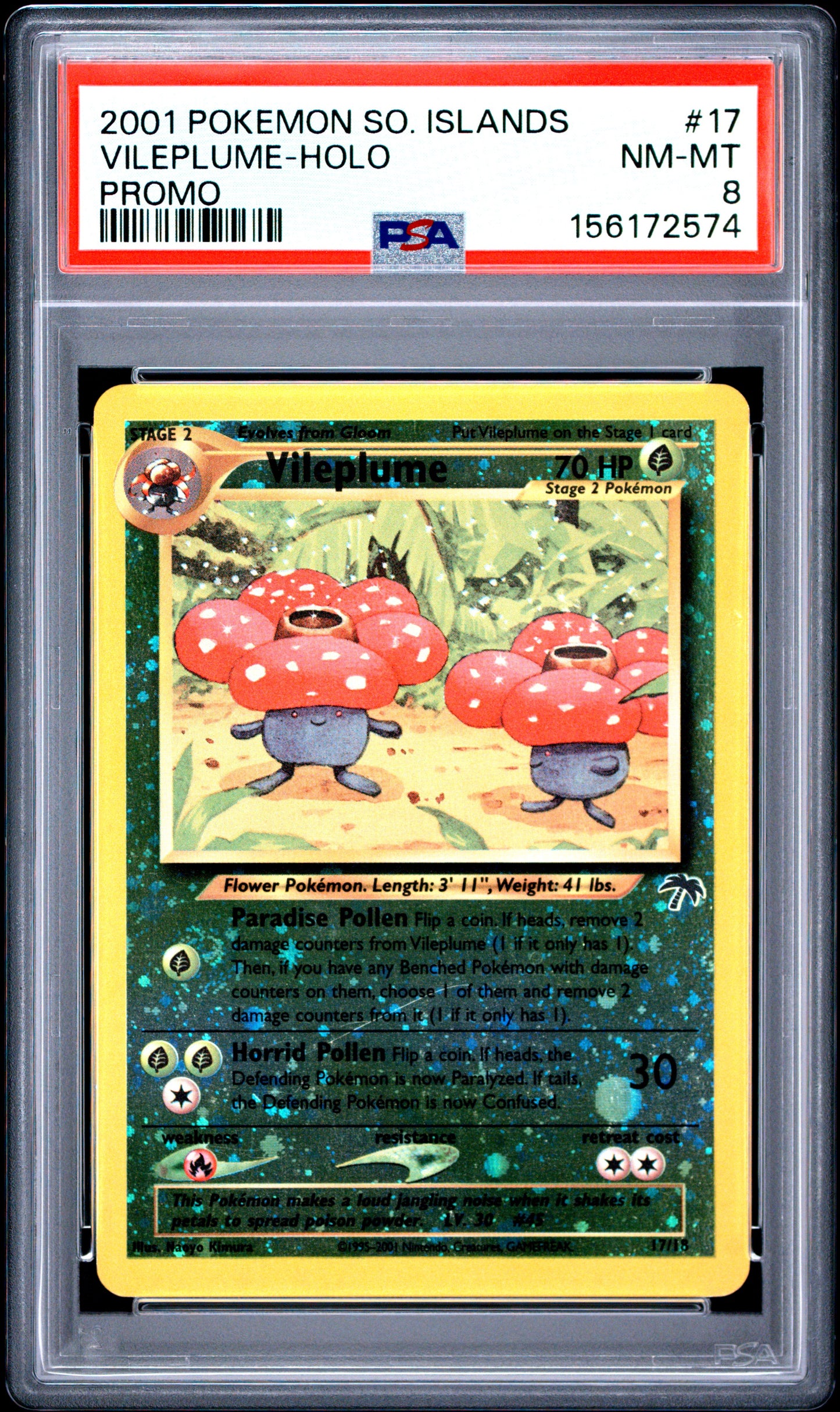 Vileplume Holo PSA 8 2001 Southern Islands Promo #17