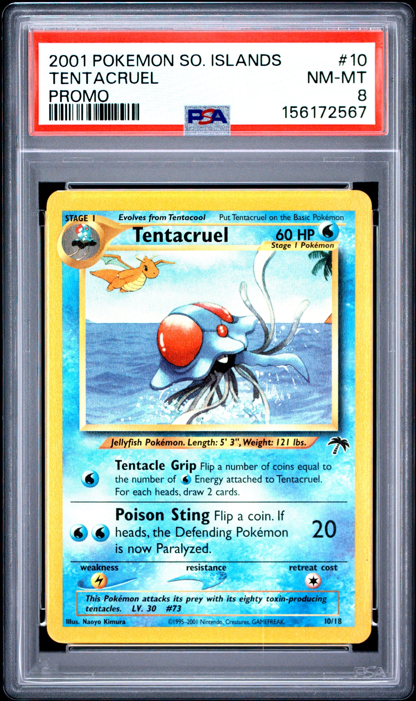 Tentacruel PSA 8 2001 Pokemon Southern Islands Promo #10