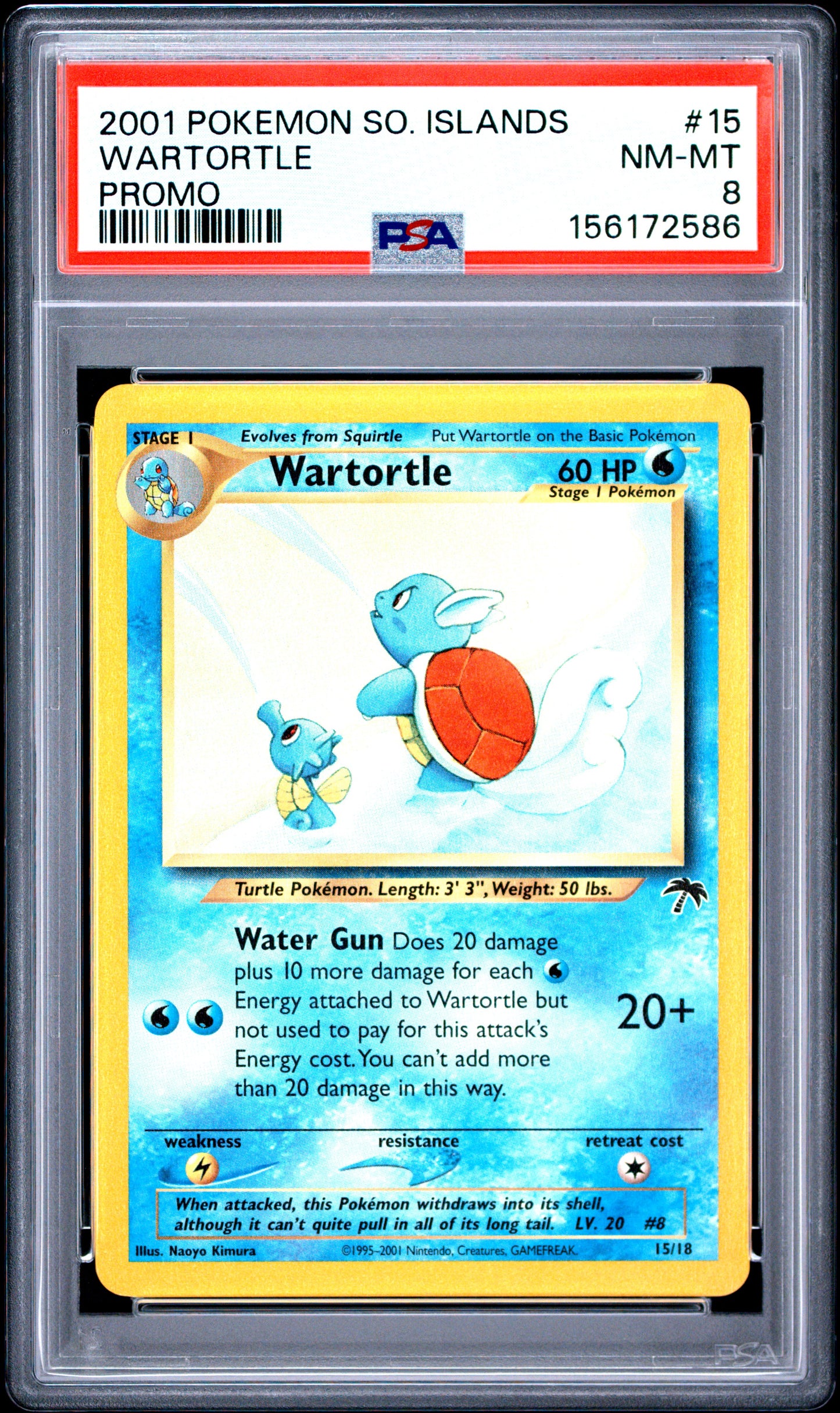 Wartortle PSA 8 2001 Pokemon Southern Islands Promo #15