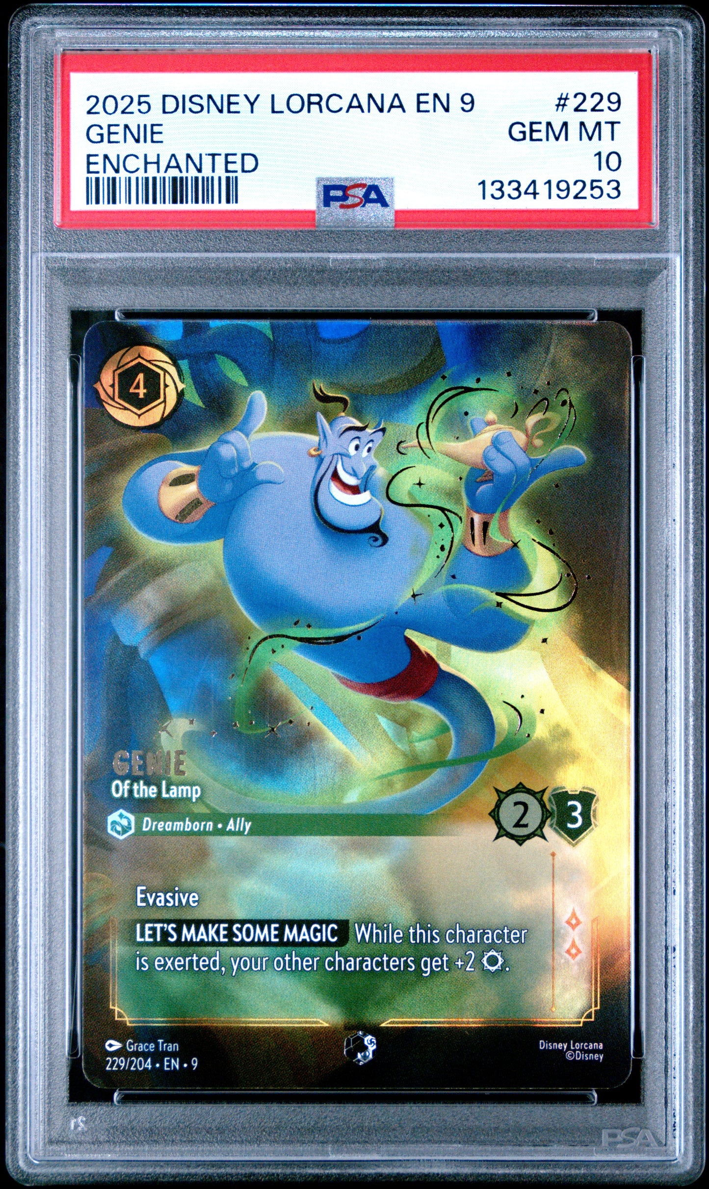 Genie Enchanted PSA 10 2025 Disney Lorcana En 9-Fabled #229