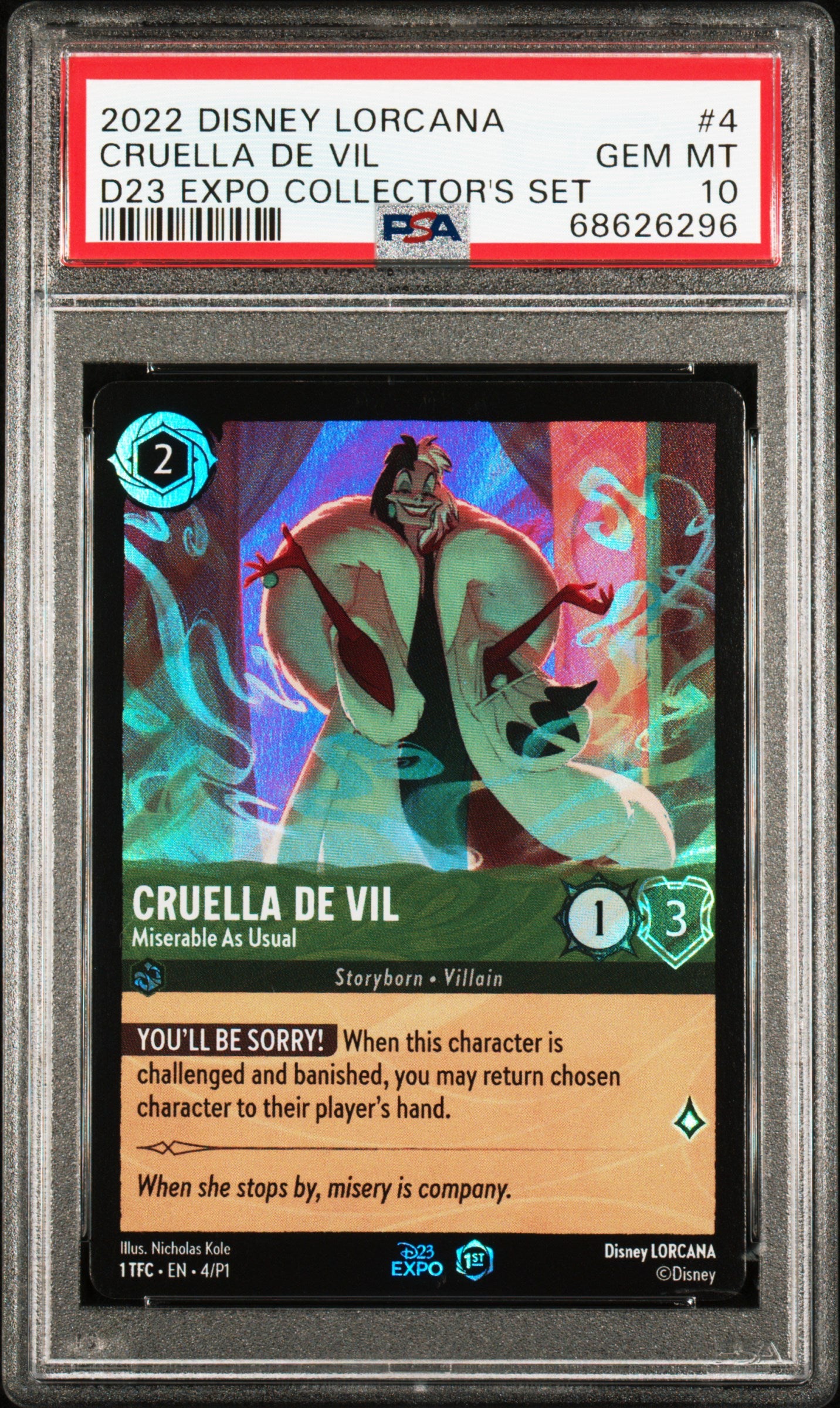 Cruella De Vil D23 Expo Collector's Set PSA 10 2022 Disney Lorcana Promo #4