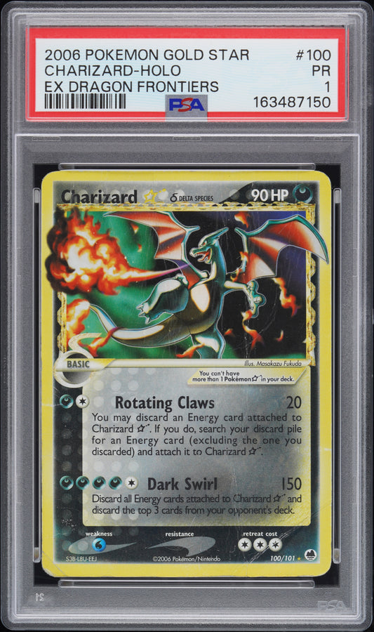 Charizard Holo Ex PSA 1 2006 Pokemon Ex Dragon Frontiers #100