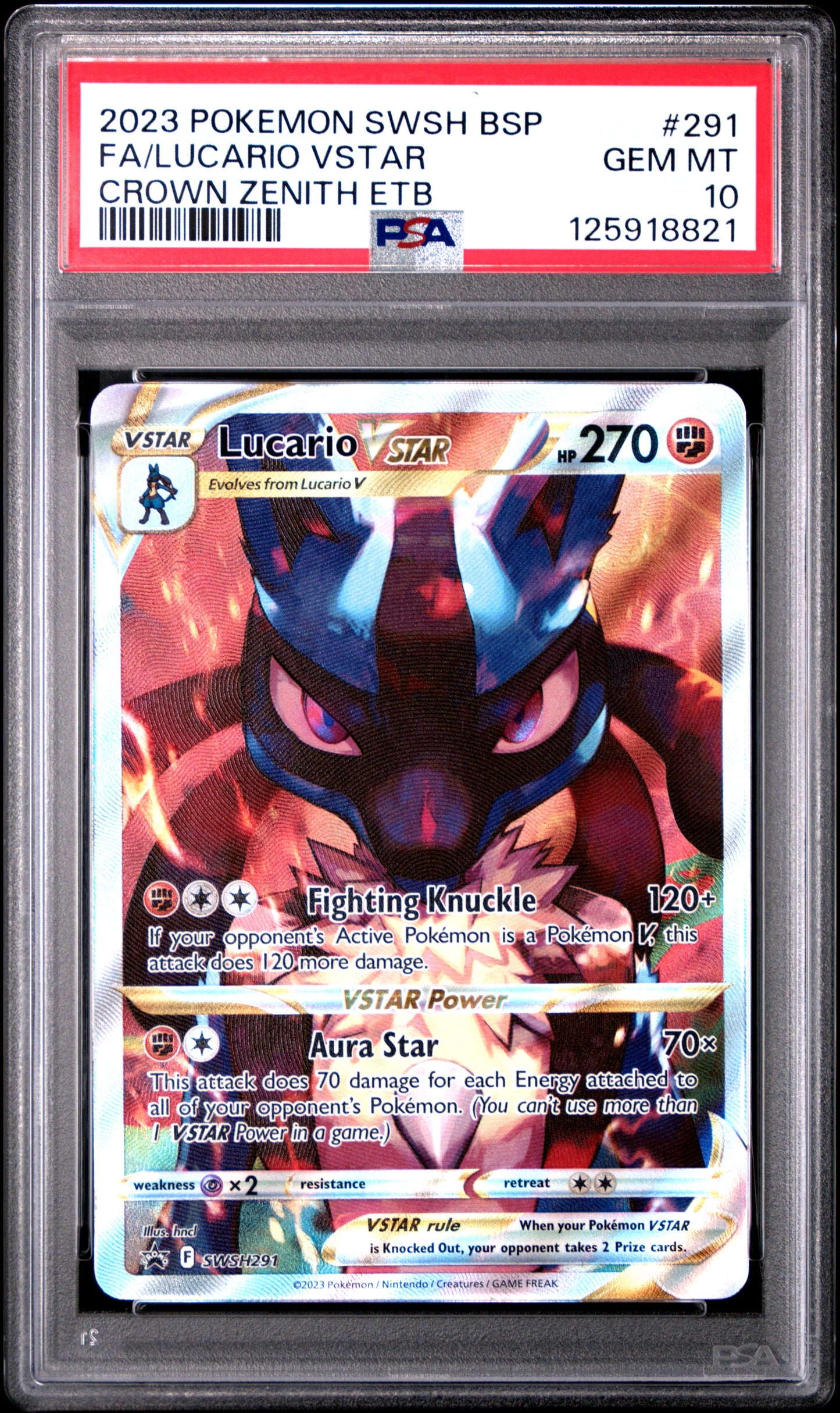 Lucario VSTAR PSA 10 2023 Pokemon Swsh Black Star Promo #291