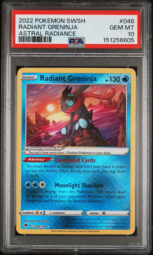 Radiant Greninja PSA 10 2022 Sword & Shield Astral Radiance #046