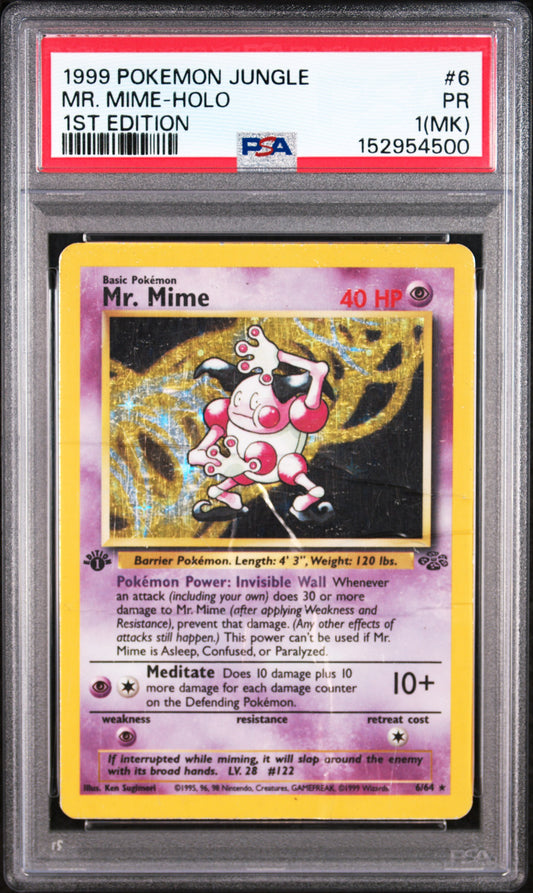 Mr. Mime Holo 1st Edition PSA 1 1999 Pokemon Jungle  #6 POP 11
