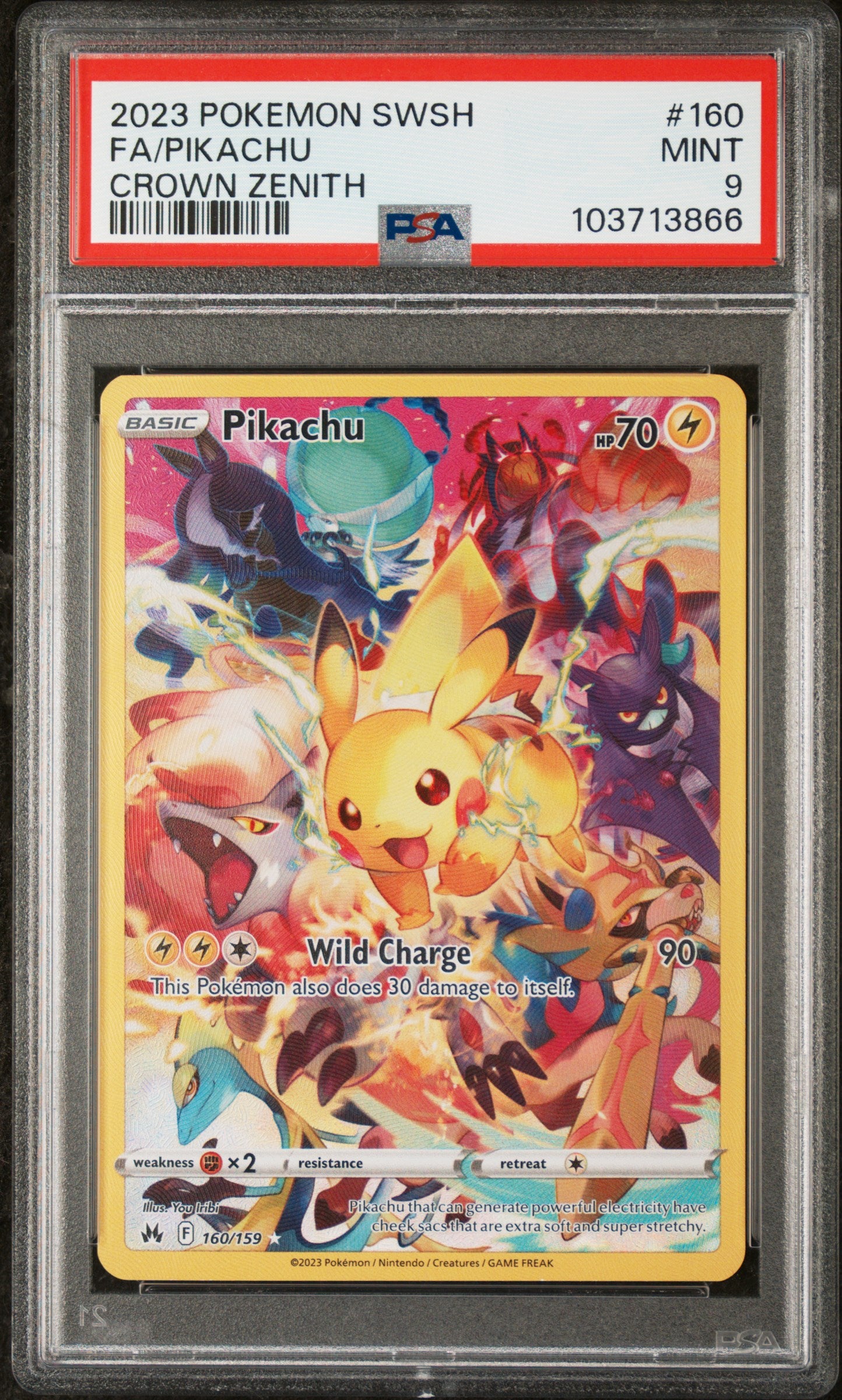 Pikachu PSA 9 2023 Pokemon Sword And Shield Crown Zenith #160