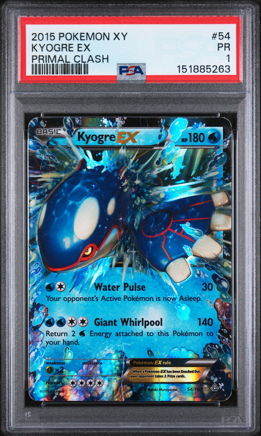 Kyogre EX PSA 1 2015 Pokemon Xy Primal Clash #54 POP 2
