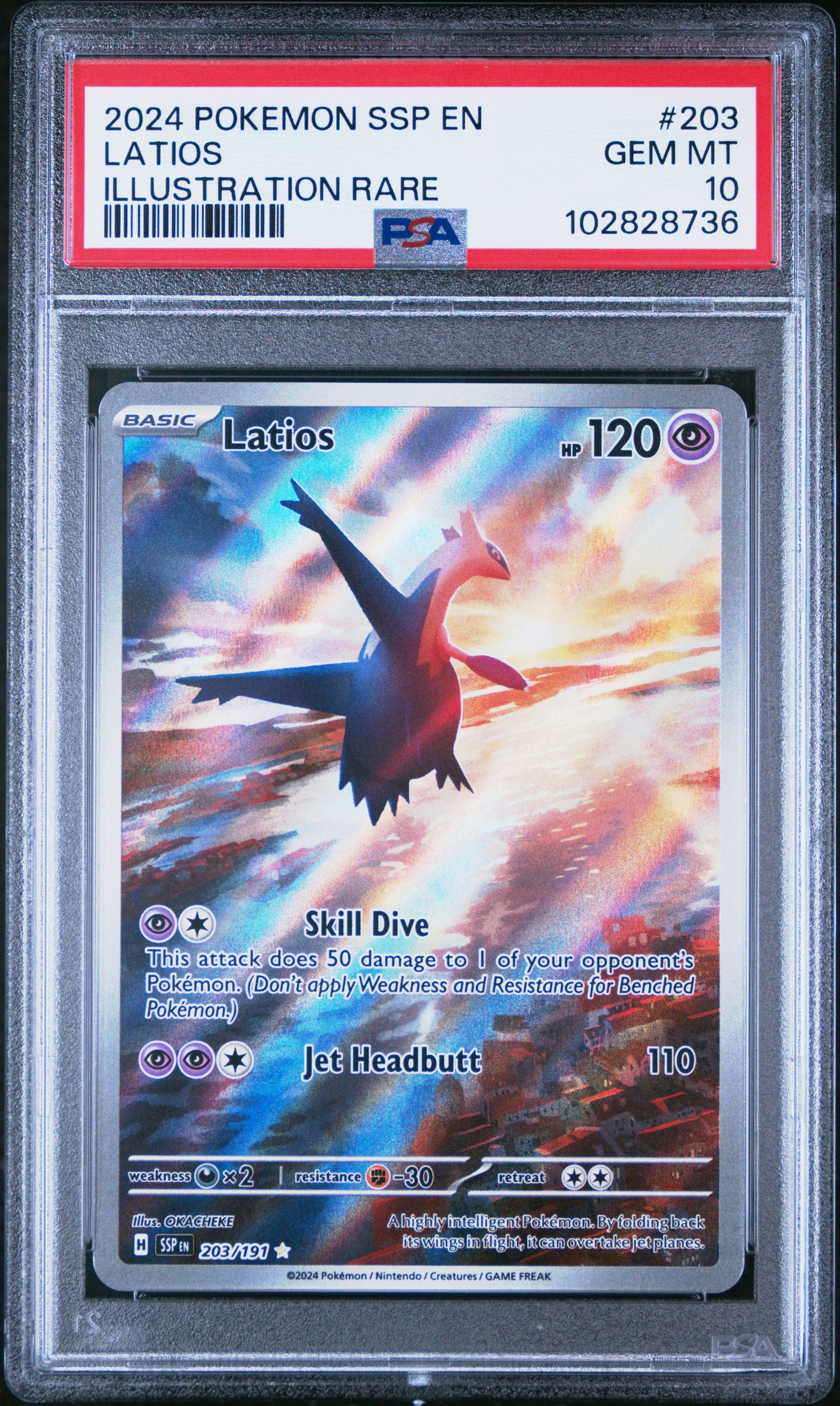 Latios PSA 10 2024 Pokemon En Surging Sparks #203