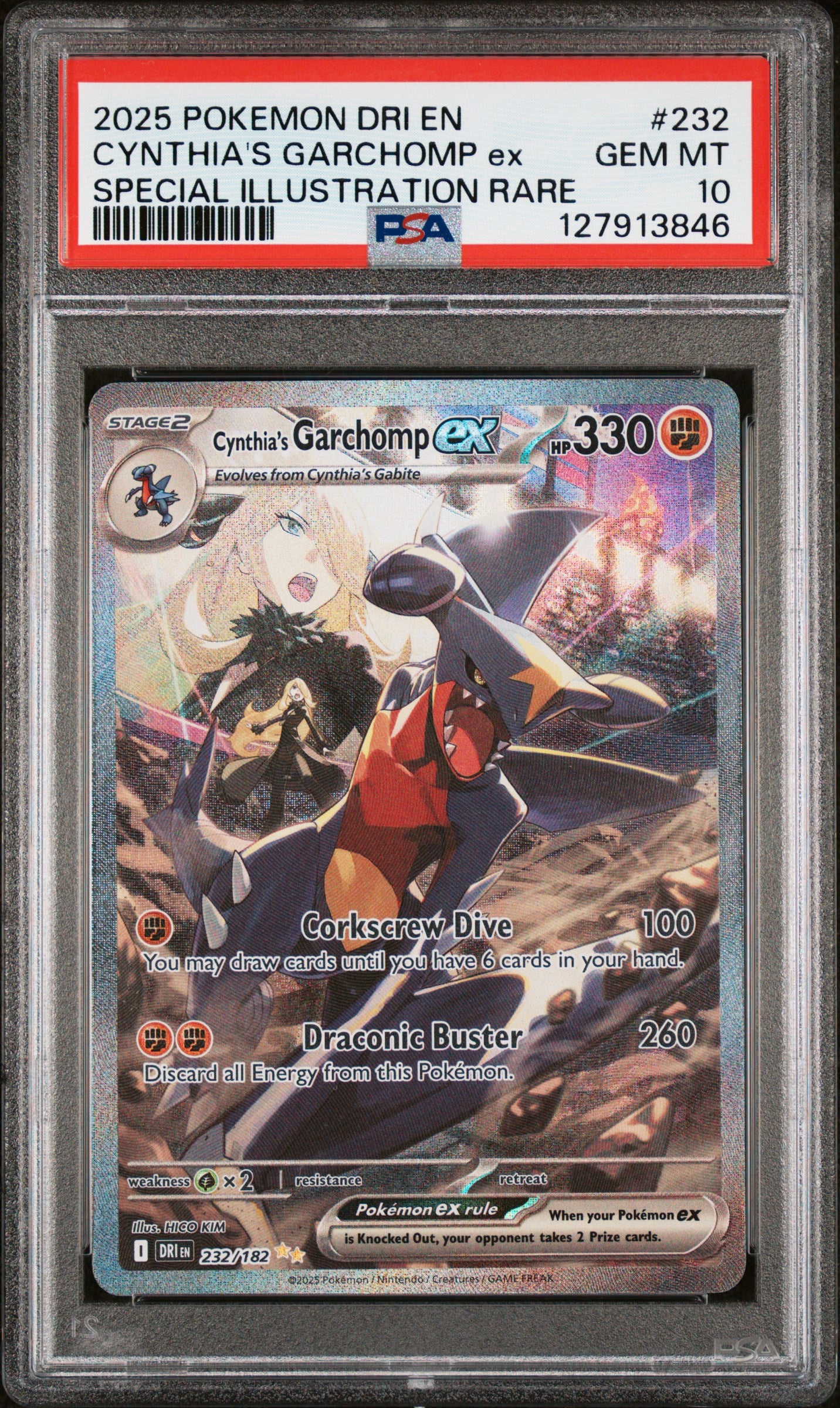 Cynthia's Garchomp ex  PSA 10 2025 Pokemon DRI En #232