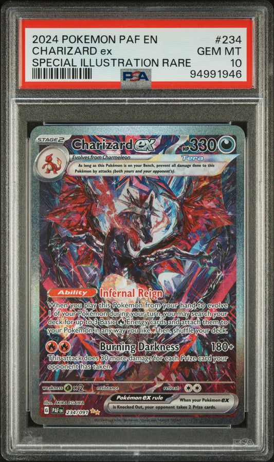 Charizard ex PSA 10 2024 Pokemon En Paldean Fates #234