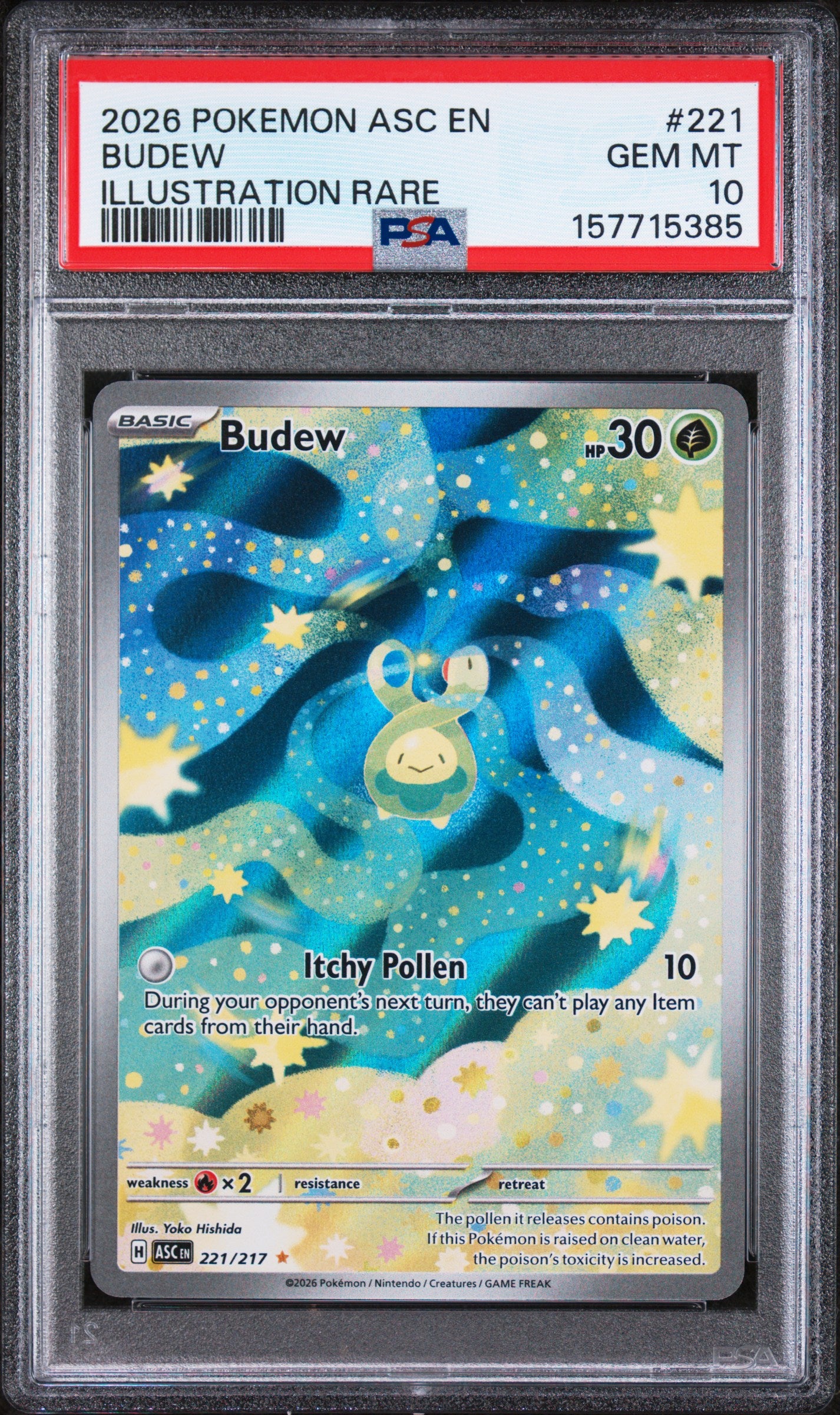 Budew PSA 10 2026 Pokemon En Ascended Heroes #221